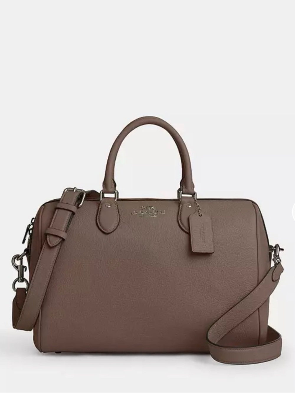 Coach Brown Leather Satchel with Removable Strap